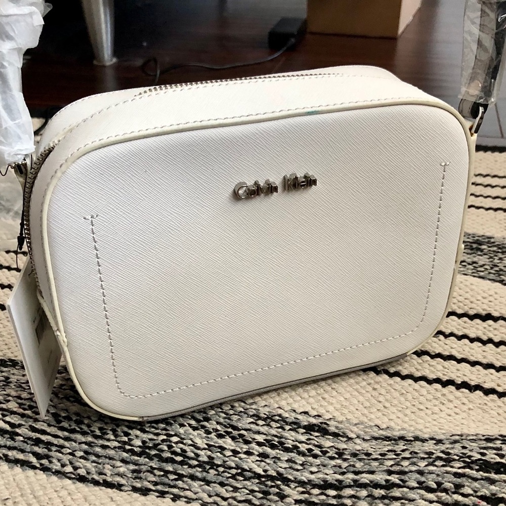 Calvin Klein white leather purse